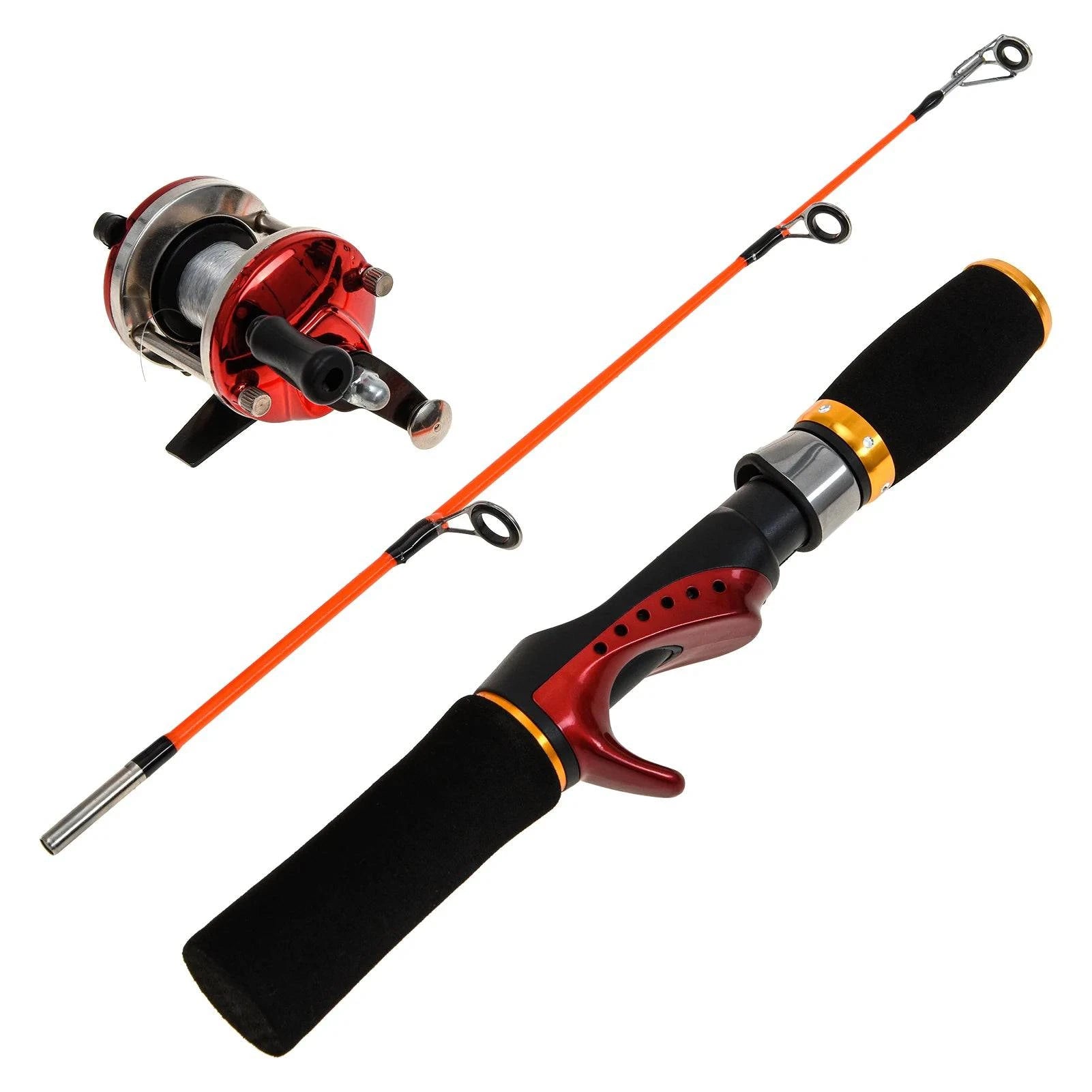 Street Style Lixada Ice Fishing Rod Reel Combo Complete Kit with Ice Skimmer Sc-oop and Carry Bag Lures Hooks Swivels Accessories
