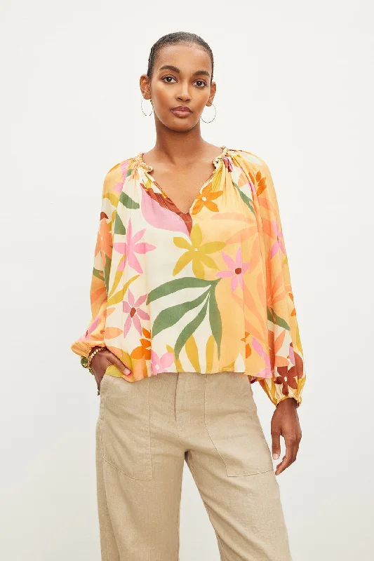 Comfortable Sweaters DION PRINTED BOHO TOP