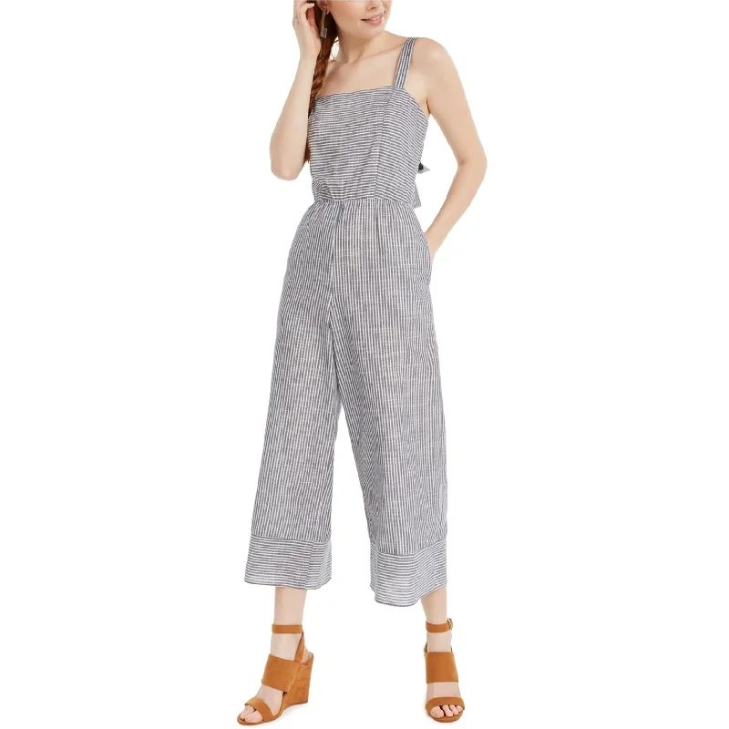 Lazy Style Speechless Womens Tie Back Jumpsuit, Blue, XX-Small