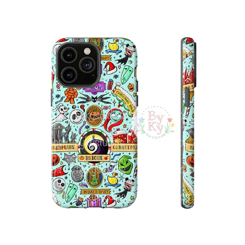 Comfortable and simple Nightmare Christmas Tough Phone Cases