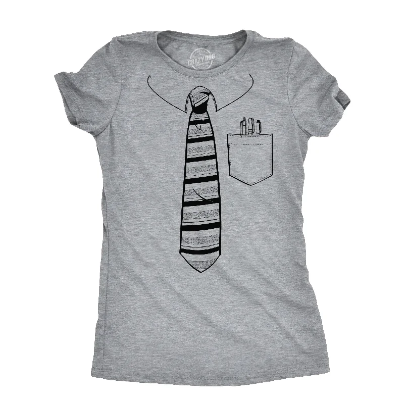 Fashion Must-have Tie With Pocket Of Pens Women's T Shirt