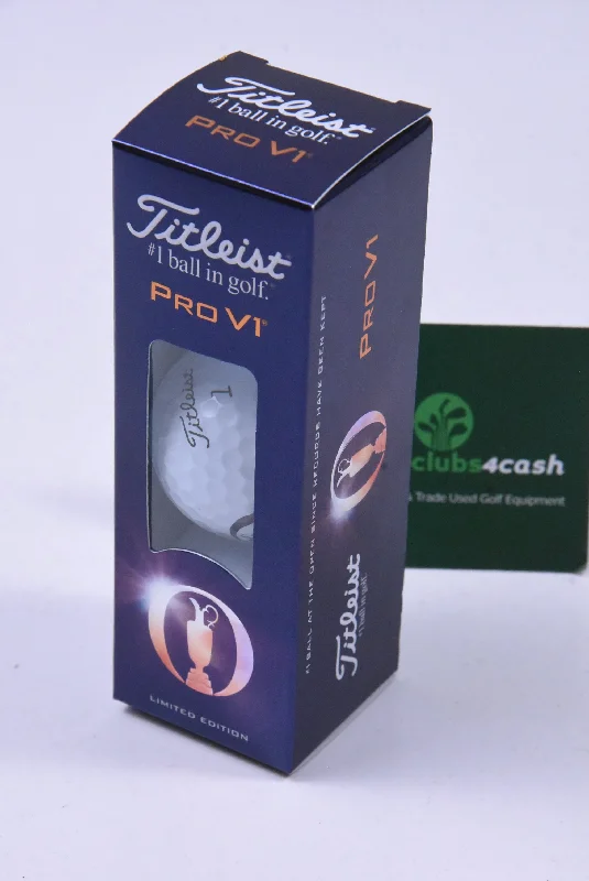 Comfy Chic Titleist Pro V1 The Open Golf Balls (Sleeve of 3 Balls) White