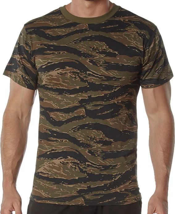 Cozy Look Tiger Stripe Camo - 100% Cotton Camo T-Shirt – Standard Fit Camouflage Shirt