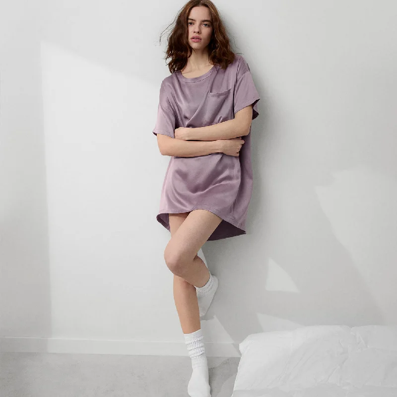 Elegant And Elegant Washable Silk Oversized Sleep Tee