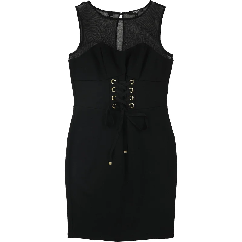 Street Graffiti Design GUESS Womens Illusion Bodycon Dress, Black, Small