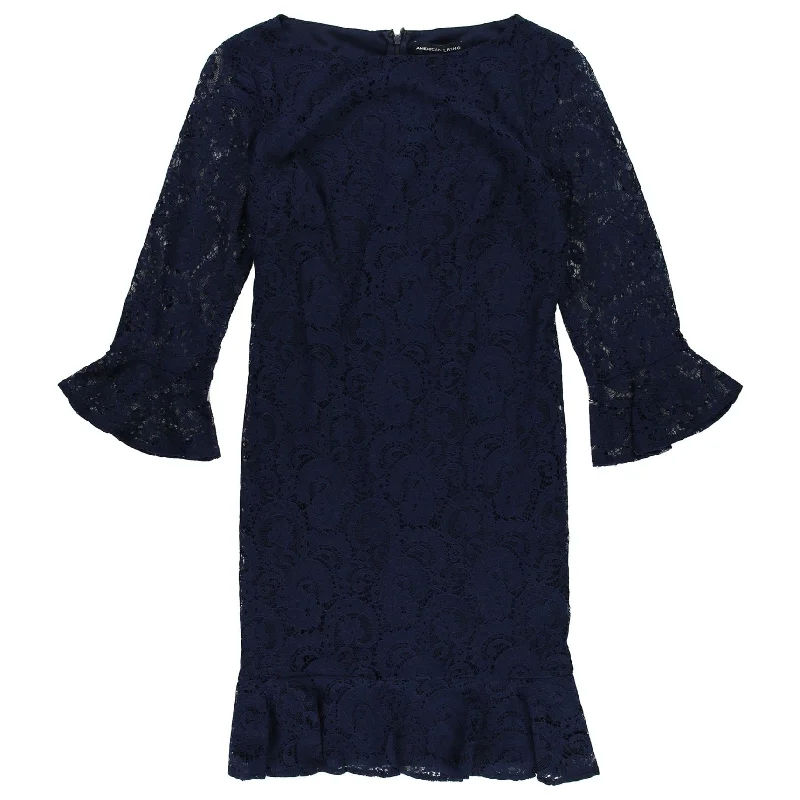 Sports Fitness Style American Living Womens Lace Shift Dress, Blue, 8