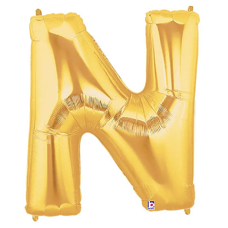 Sports Casual Style 40 inch LETTER N - GOLD MEGALOON