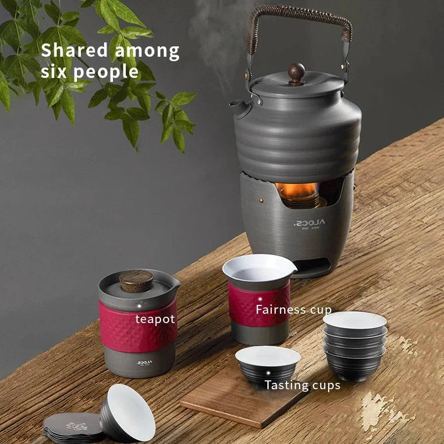 Amazing design ALOCS TX-04 Travel Tea Set, Two Pot Six Cup Portable Retro Quick Cup Outdoor Kung Fu Tea Set