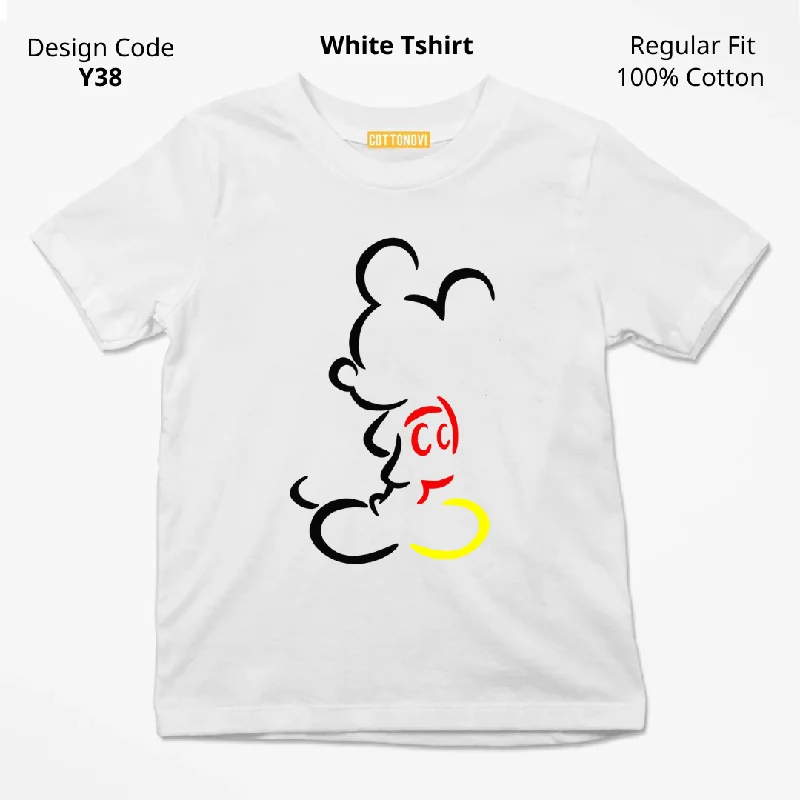 Unique Prints Mickey Mouse Shadow T-shirt ( Design Y38 )
