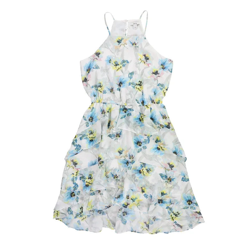 Classic style Bar Iii Womens Ruffled Fit & Flare Dress