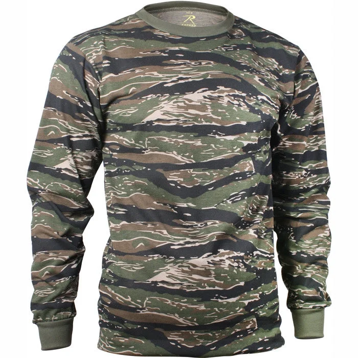 Effortless Comfort Tiger Stripe Camouflage - Military Long Sleeve T-Shirt