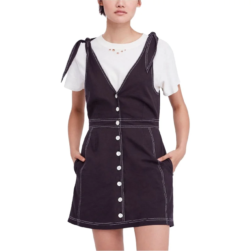 Sports Style Free People Womens London Town Overall Mini Dress