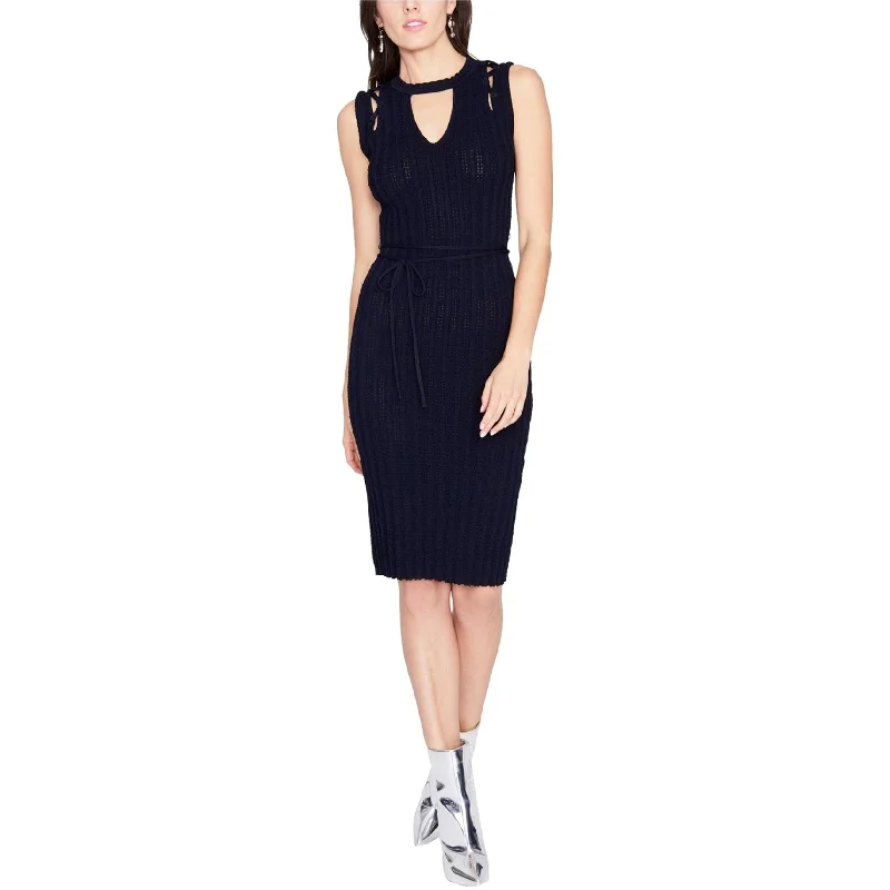 Sports Fitness Wear Rachel Roy Womens Keyhole Sweater Dress, Blue, Large