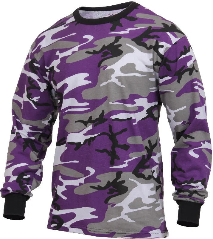 Effortless Dressing Ultra Violet Camo Long Sleeve Color Camo T-Shirt