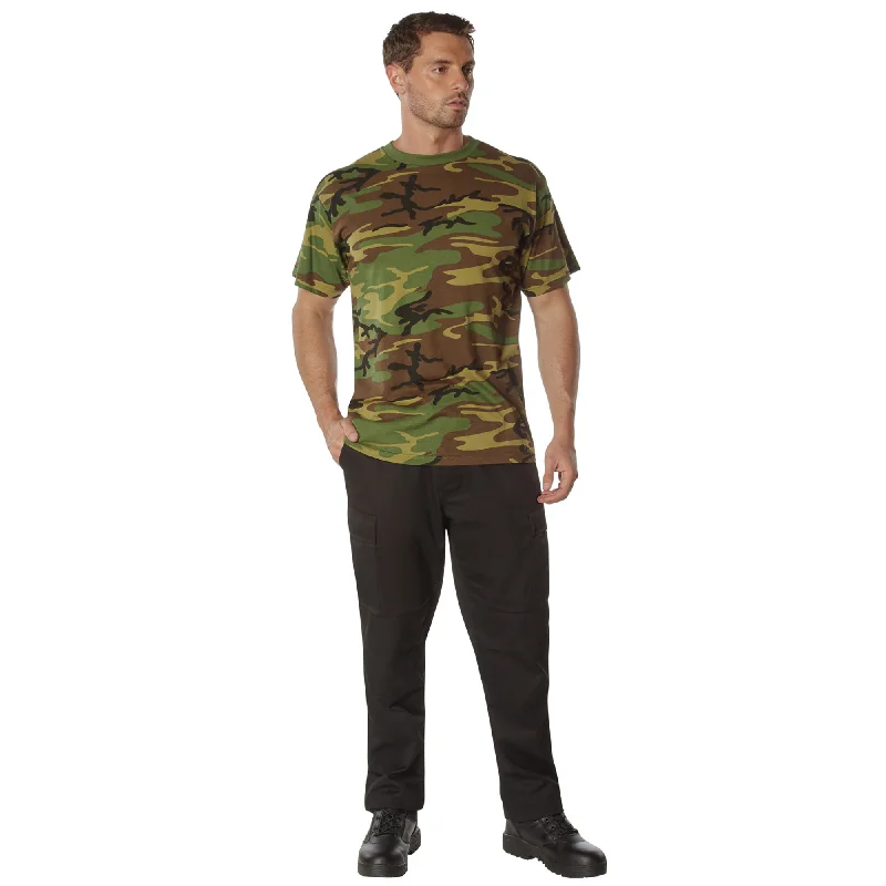 Unique prints Woodland Camo - 100% Cotton Camo T-Shirt – Standard Fit Camouflage Shirt