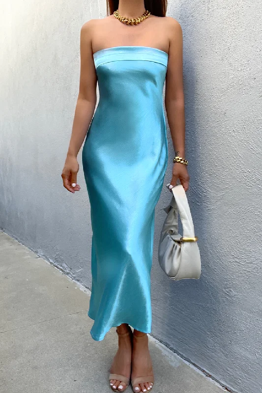 Lace Design Leila Slip Dress - Aqua
