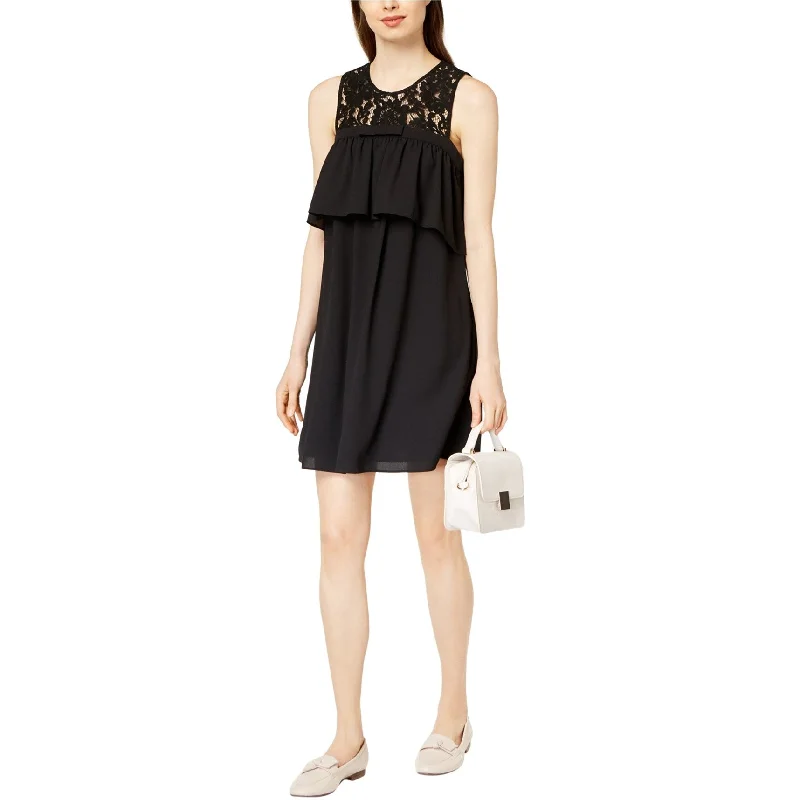 Noble And Elegant Maison Jules Womens Ruffled Lace Trim A-Line Dress