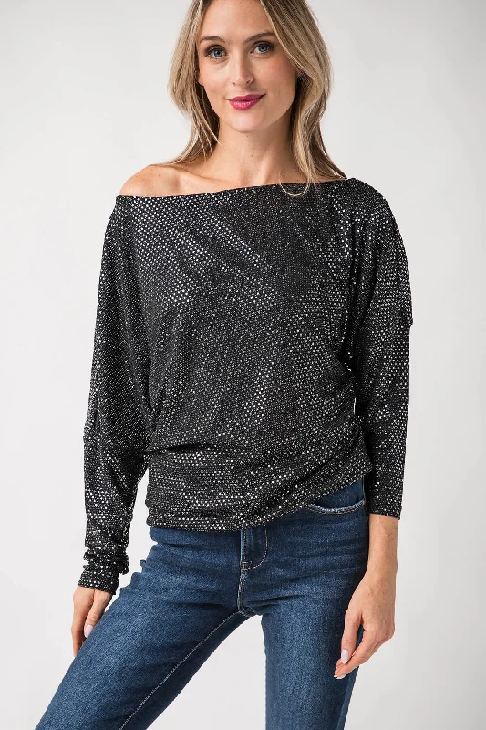 Sports Design Elan Sequin Off The Shoulder Top