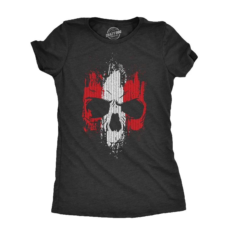Bottom And Versatile Grunge Striped Skull Women's T Shirt