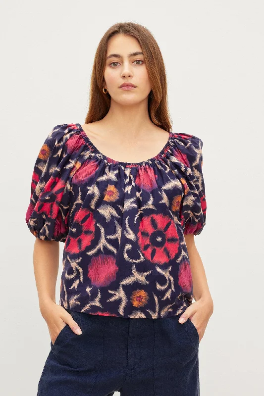 Light Comfort EDLIN PRINTED SILK COTTON VOILE TOP