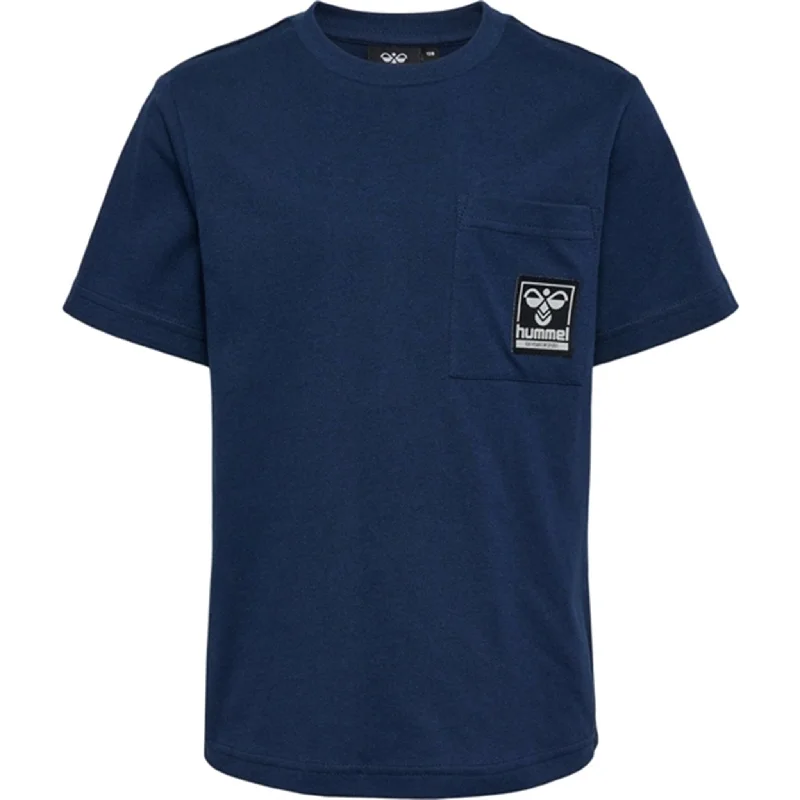 Single-shoulder Neck Design Hummel Dress Blues Rocky T-shirt S/S