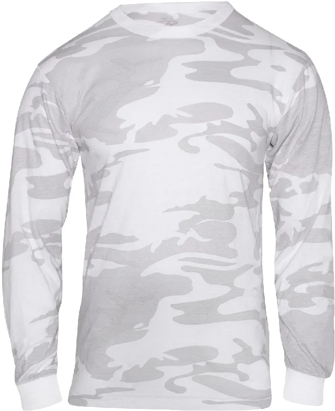 Casual Comfort White Camo Long Sleeve Color Camo T-Shirt