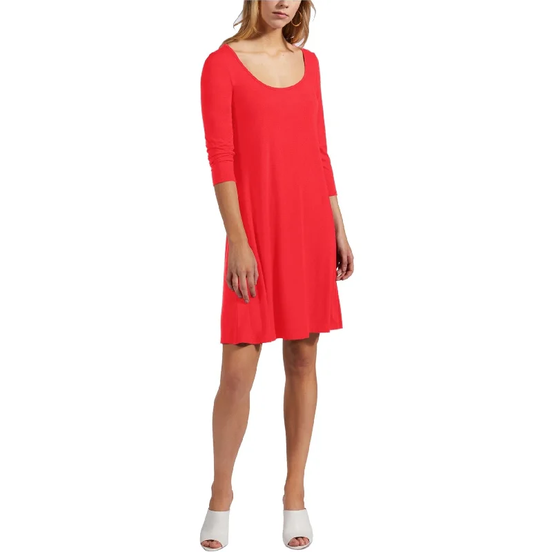 Sports Trend Avec Womens Scoop Neck Shift Dress, Red, Small