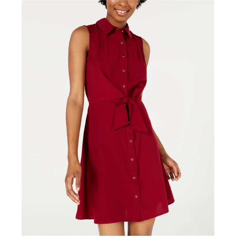 Elegant Tailoring Be Bop Womens Tie-Front Shirt Dress, Red, Small