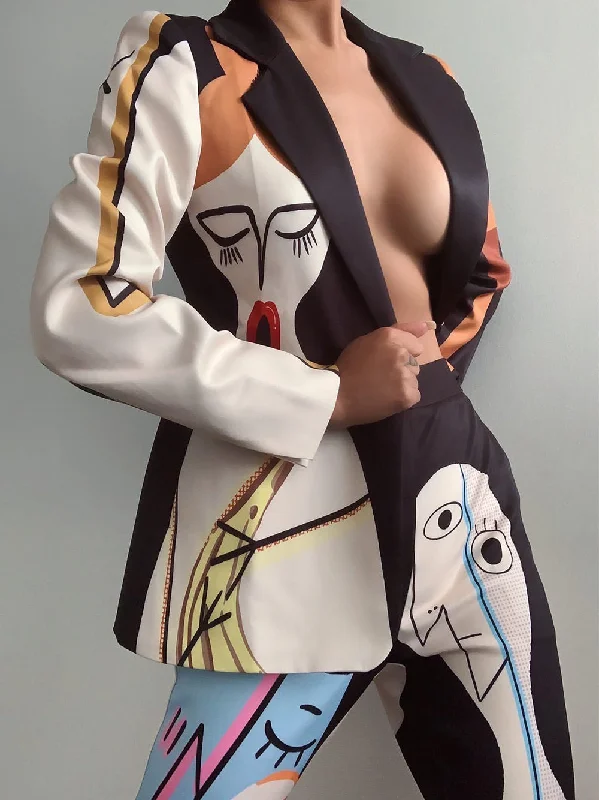 High-end Fashion F3TISH Blazer + Pants Matching Set in Black