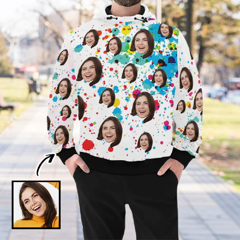 Sports Fitness Style High Neck Pullover Hoodie Custom Face Hoodie for Men