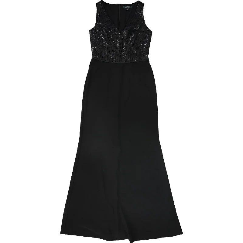 Versatile Items Ralph Lauren Womens Zorea Gown Dress, Black, 8