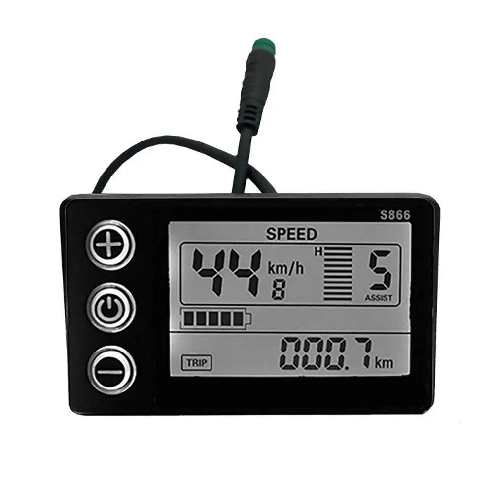 Breathable Design S866 Electric Bike LCD Display 24V 36V 48V E-Bike Electric Scooter Display Meter Control Panel with Waterproof Plug