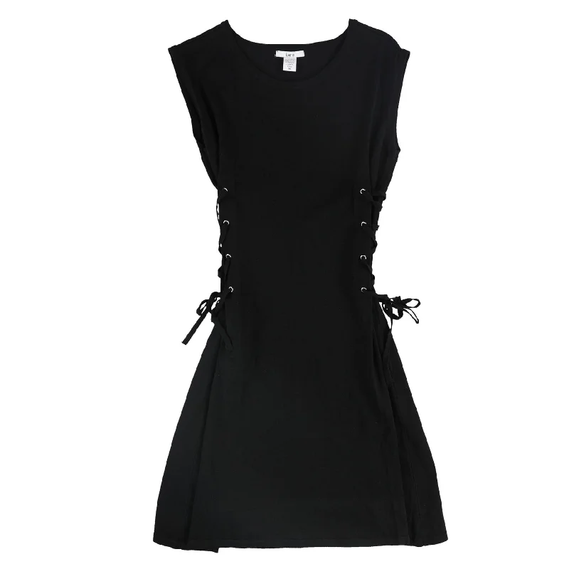 Sweet Breath Bar Iii Womens Lace-Up Sweater Mini Dress