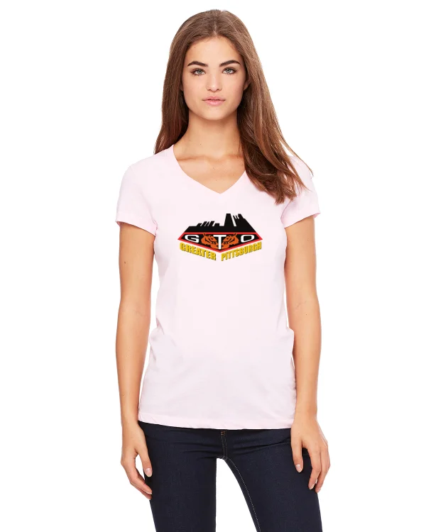 Comfortable Wear GREATER PITTSBURGH GTO CLUB Ladies Short sleeve V-neck Gildan T-shirt