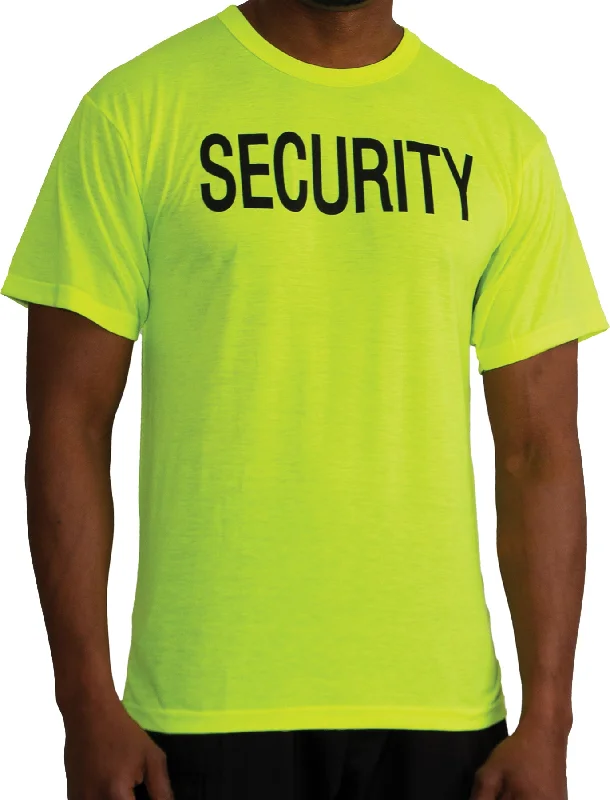 Floral Prints Safety Green 2-Sided Security T-Shirt Comfortable Short Sleeve Shirt