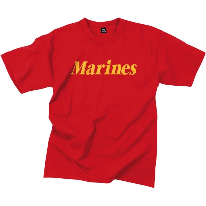 Urban Sense Red - MARINES T-Shirt with Gold Lettering