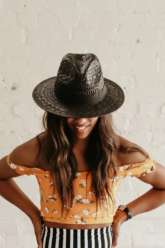 Elegant And Lazy Panama Hat w/ Band- {Black, Natural, & Camel}