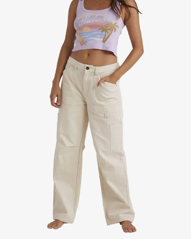 Stylish Wear Billabong Women's Jeans Cargo Pockets Mid Rise