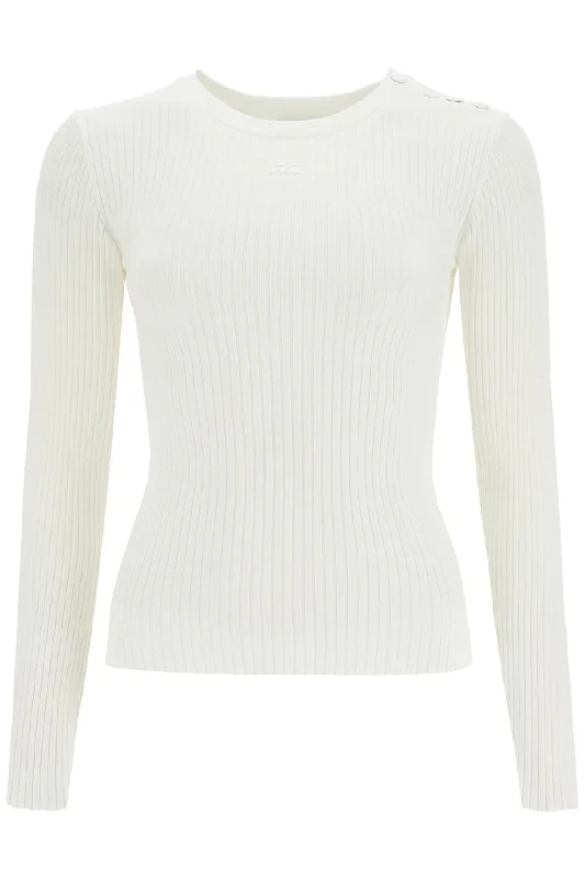 Simple And Comfortable Courreges Women's 'Ribbed Stretch Knit Pullover Sweater