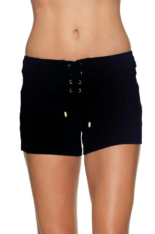 Trendy And Casual 4" Board Short In Black