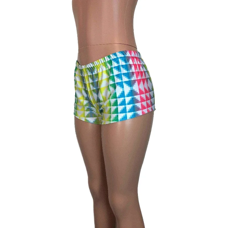 Fashion Expert SALE - SMALL - Rave Shorts - Neon Tetris