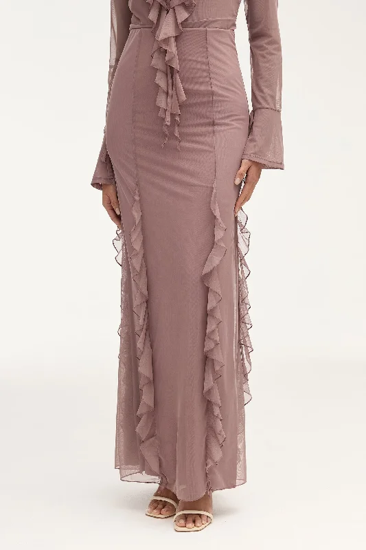 Fashion Wear Adriana Waterfall Maxi Skirt - Twilight Mauve