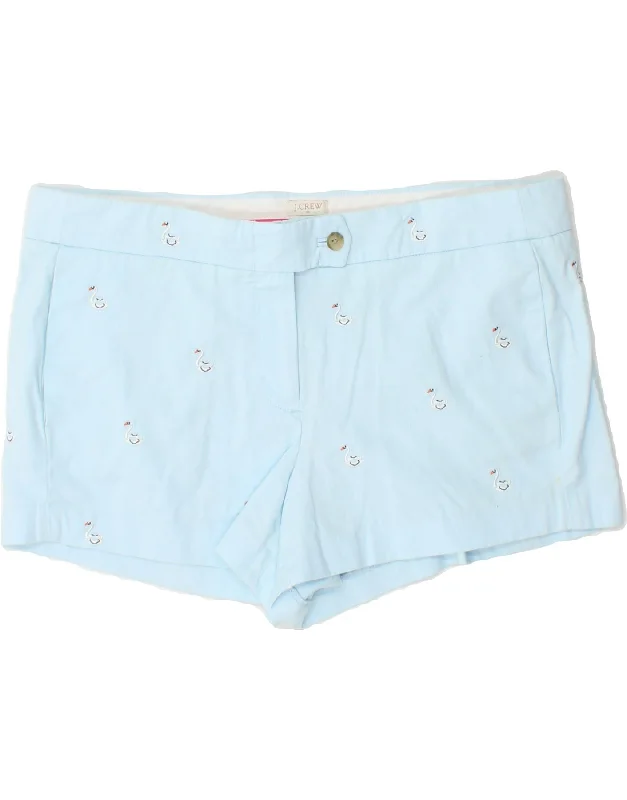 College Style J. CREW Womens Abstract Pattern Chino Shorts US 14 XL W38  Blue Cotton