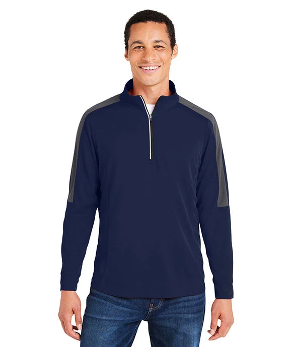 Cozy Sweaters CE404 - Core 365 Mens Market Snag Protect Mesh Colorblock Quarter-Zip | Classic Navy/Carbon Cozy Sweaters CE404 - Core 365 Mens Market Snag Protect Mesh Colorblock Quarter-Zip | Classic Navy/Carbon