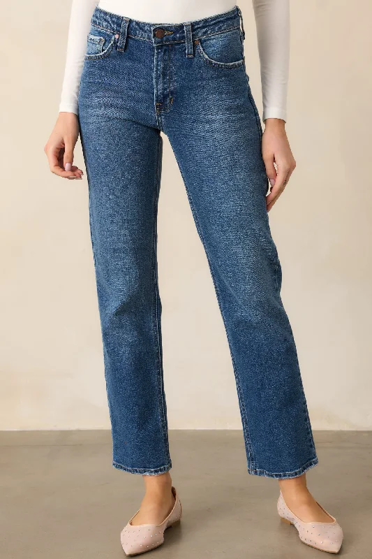Classic Style Forever Again Dark Wash Straight Leg Jeans