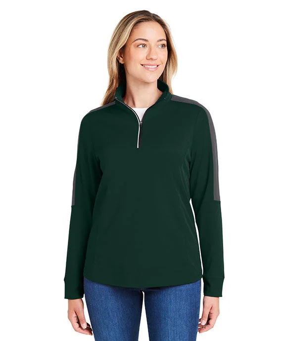Advanced Design CE404W - Core 365 Ladies Market Snag Protect Mesh Colorblock Quarter-Zip | Forest/Carbon Advanced Design CE404W - Core 365 Ladies Market Snag Protect Mesh Colorblock Quarter-Zip | Forest/Carbon