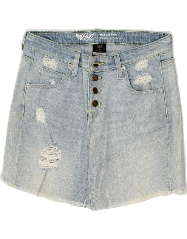 Wandering freely MOSSIMO Womens Boyfriend Distressed Denim Shorts US 4 Small W27 Blue