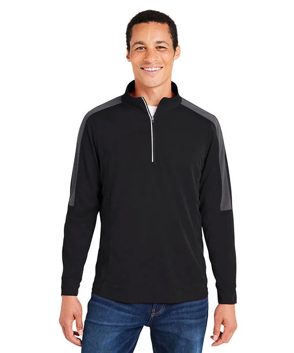 All-Day Wear CE404 - Core 365 Mens Market Snag Protect Mesh Colorblock Quarter-Zip | Black/Carbon All-Day Wear CE404 - Core 365 Mens Market Snag Protect Mesh Colorblock Quarter-Zip | Black/Carbon