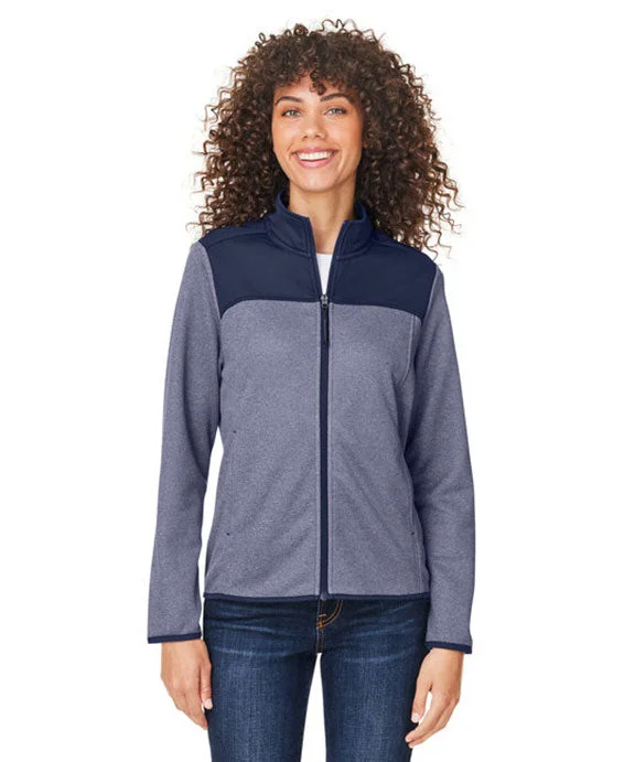 Warm Atmosphere CE74W - Core 365 Ladies Venture Heathered Stripe Hybrid Jacket | Classic Navy/White