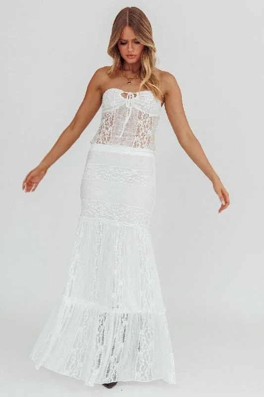 Sports Fitness Wear Laganas Maxi Lace Skirt White